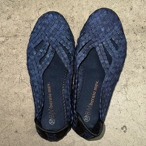 bernie mev. Navy Woven Loafers